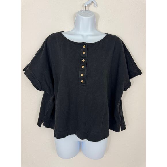 Old Navy Black Button-Front Cotton Top Size XL - Picture 1 of 4